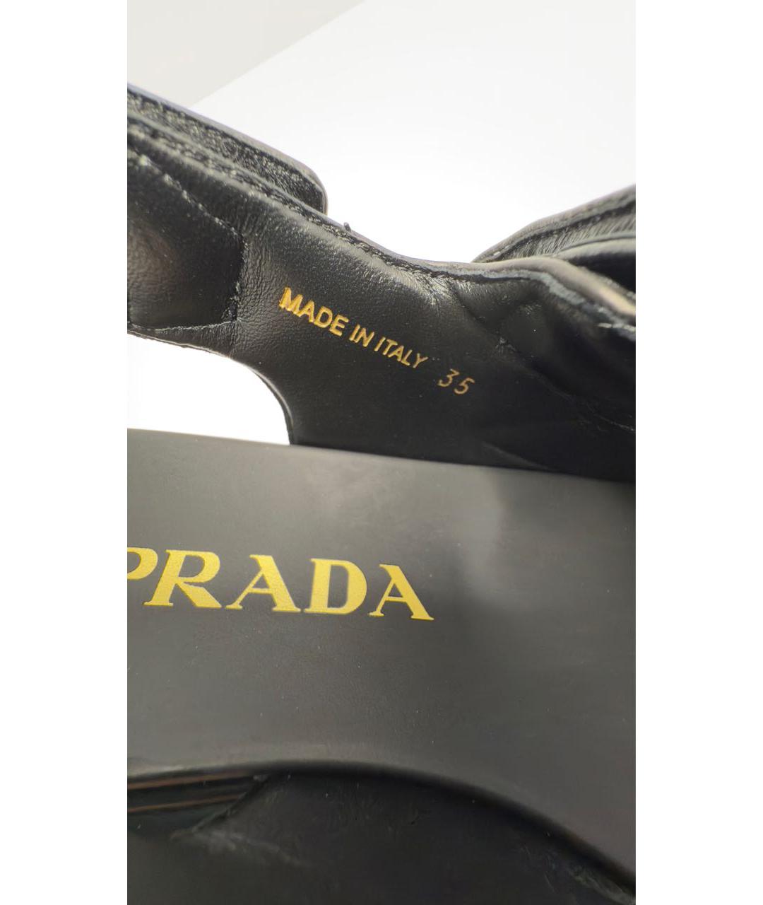 PRADA Черные кожаные сандалии, фото 7