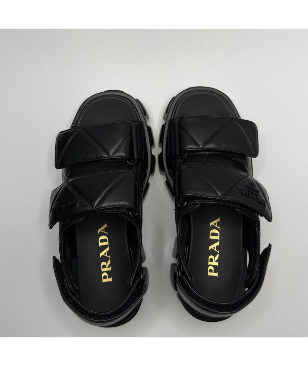 PRADA Черные кожаные сандалии, фото 3