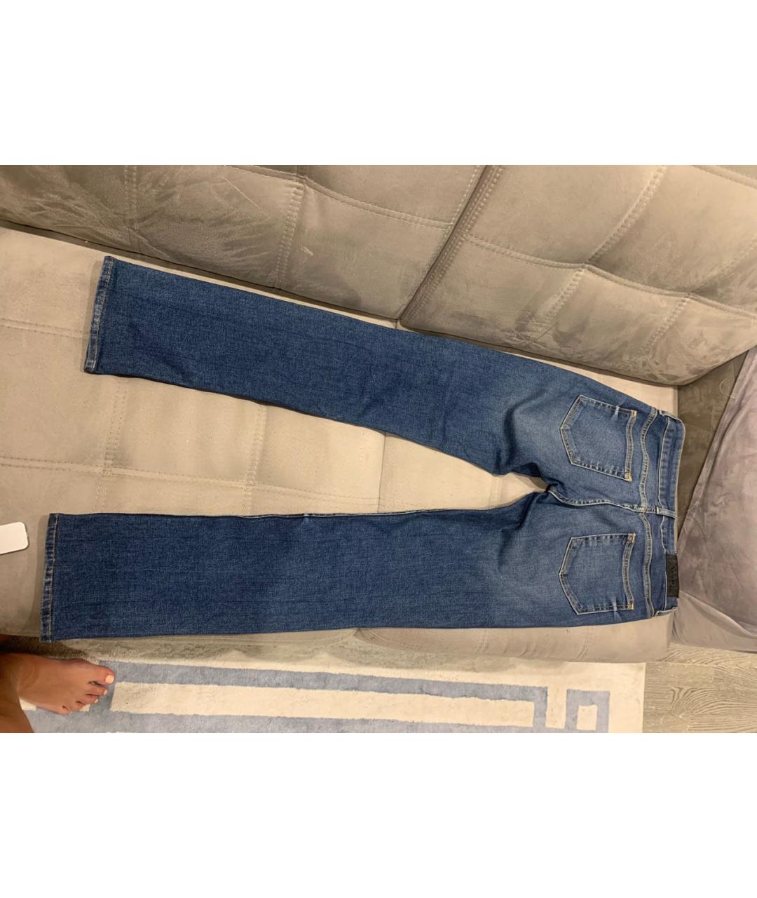 ACNE STUDIOS Голубые хлопко-эластановые прямые джинсы, фото 2