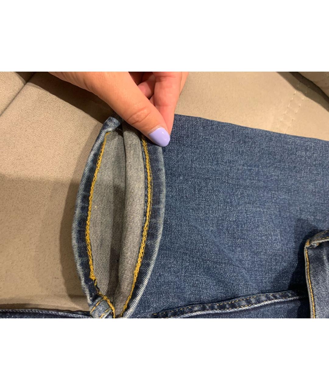 ACNE STUDIOS Голубые хлопко-эластановые прямые джинсы, фото 7