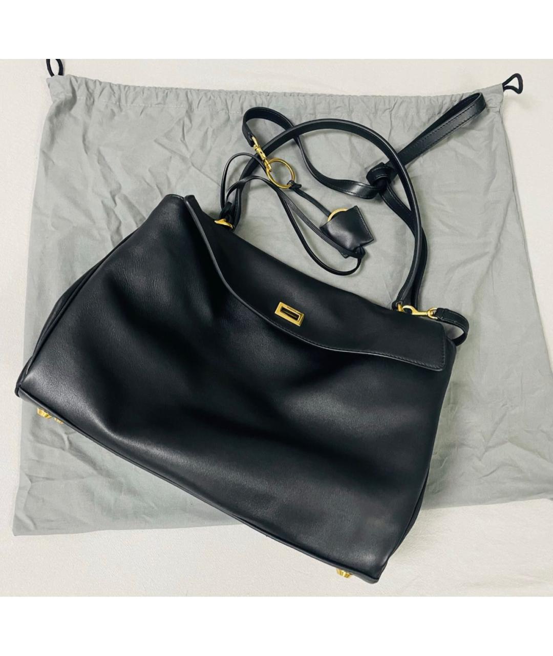 BALENCIAGA Черная кожаная сумка с короткими ручками, фото 7