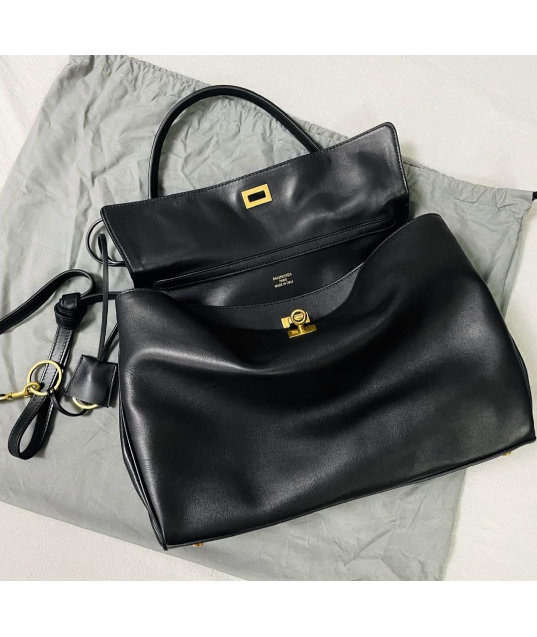 BALENCIAGA Черная кожаная сумка с короткими ручками, фото 8