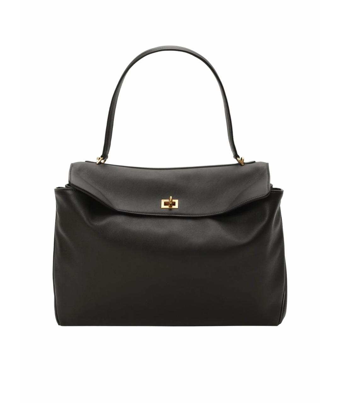 BALENCIAGA Черная кожаная сумка с короткими ручками, фото 1