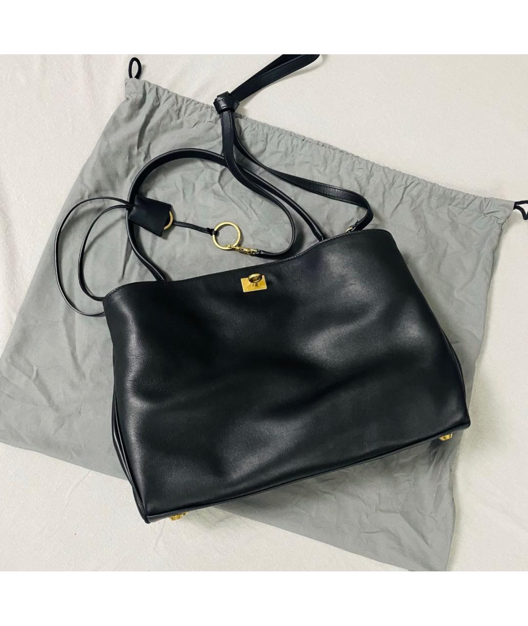BALENCIAGA Черная кожаная сумка с короткими ручками, фото 6