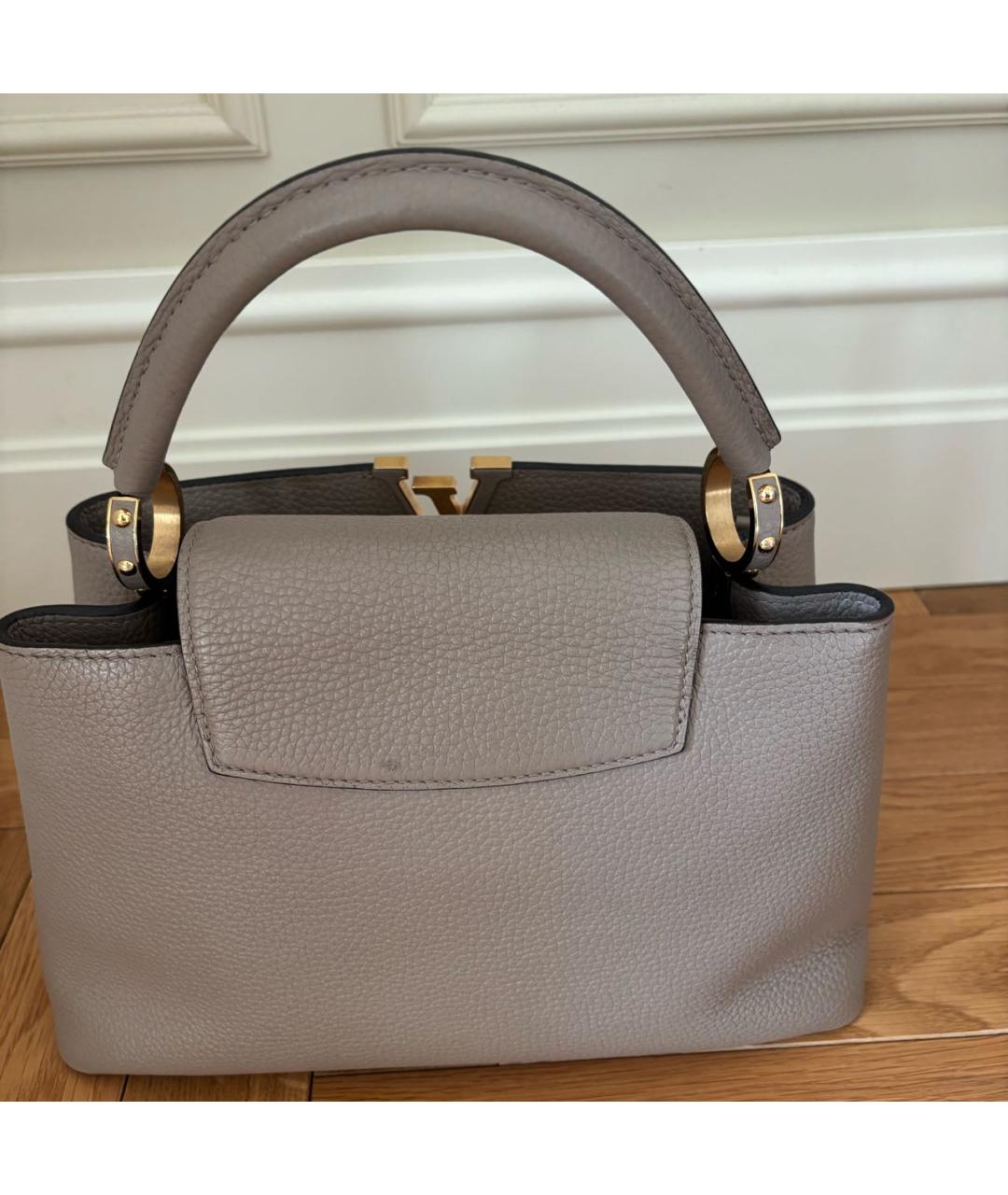 LOUIS VUITTON Бежевая кожаная сумка с короткими ручками, фото 2