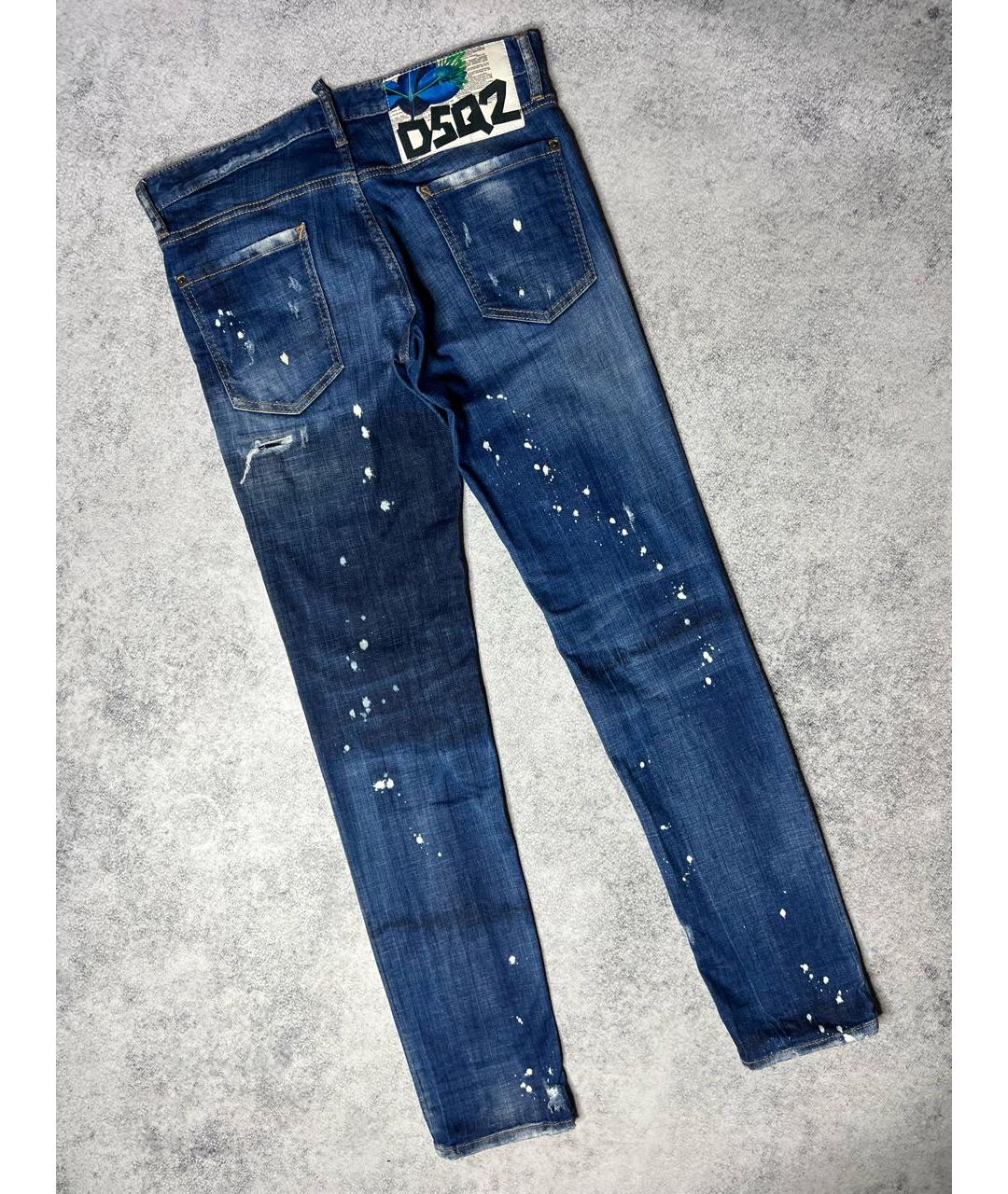 DSQUARED2 Синие хлопко-эластановые джинсы скинни, фото 6