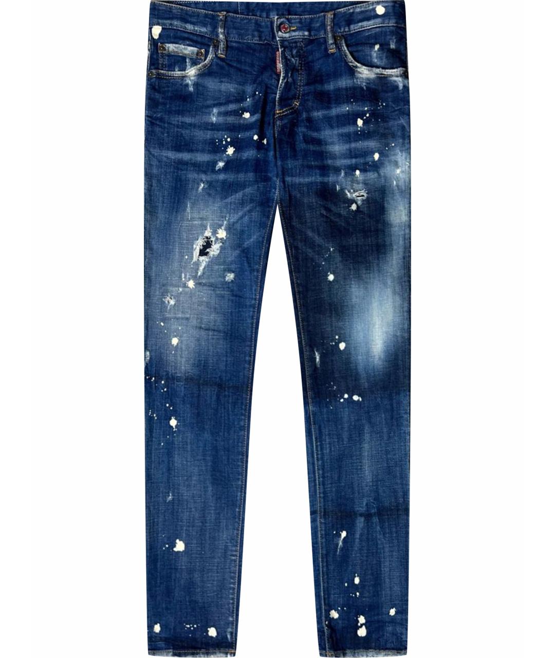 DSQUARED2 Синие хлопко-эластановые джинсы скинни, фото 1