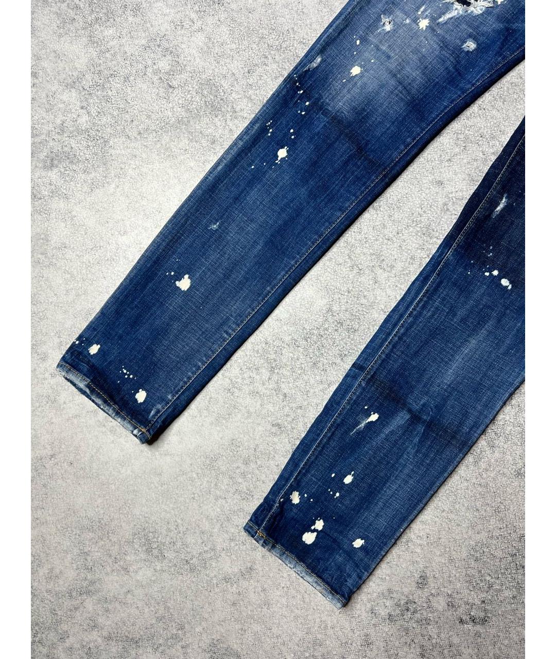 DSQUARED2 Синие хлопко-эластановые джинсы скинни, фото 5