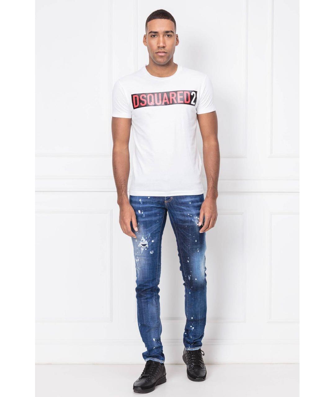 DSQUARED2 Синие хлопко-эластановые джинсы скинни, фото 2