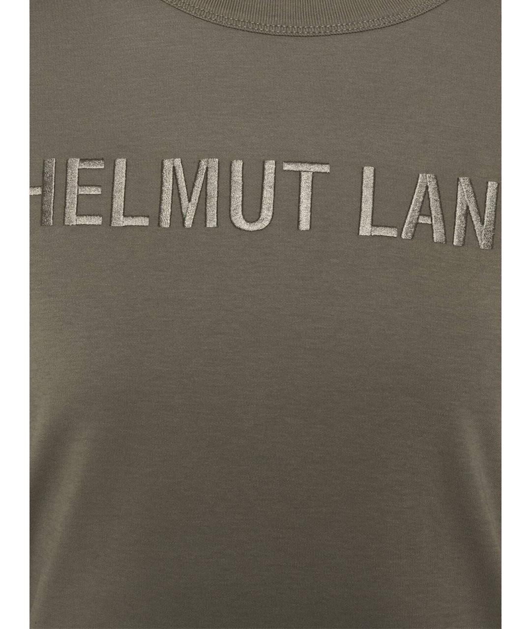 HELMUT LANG Зеленая хлопковая футболка, фото 2