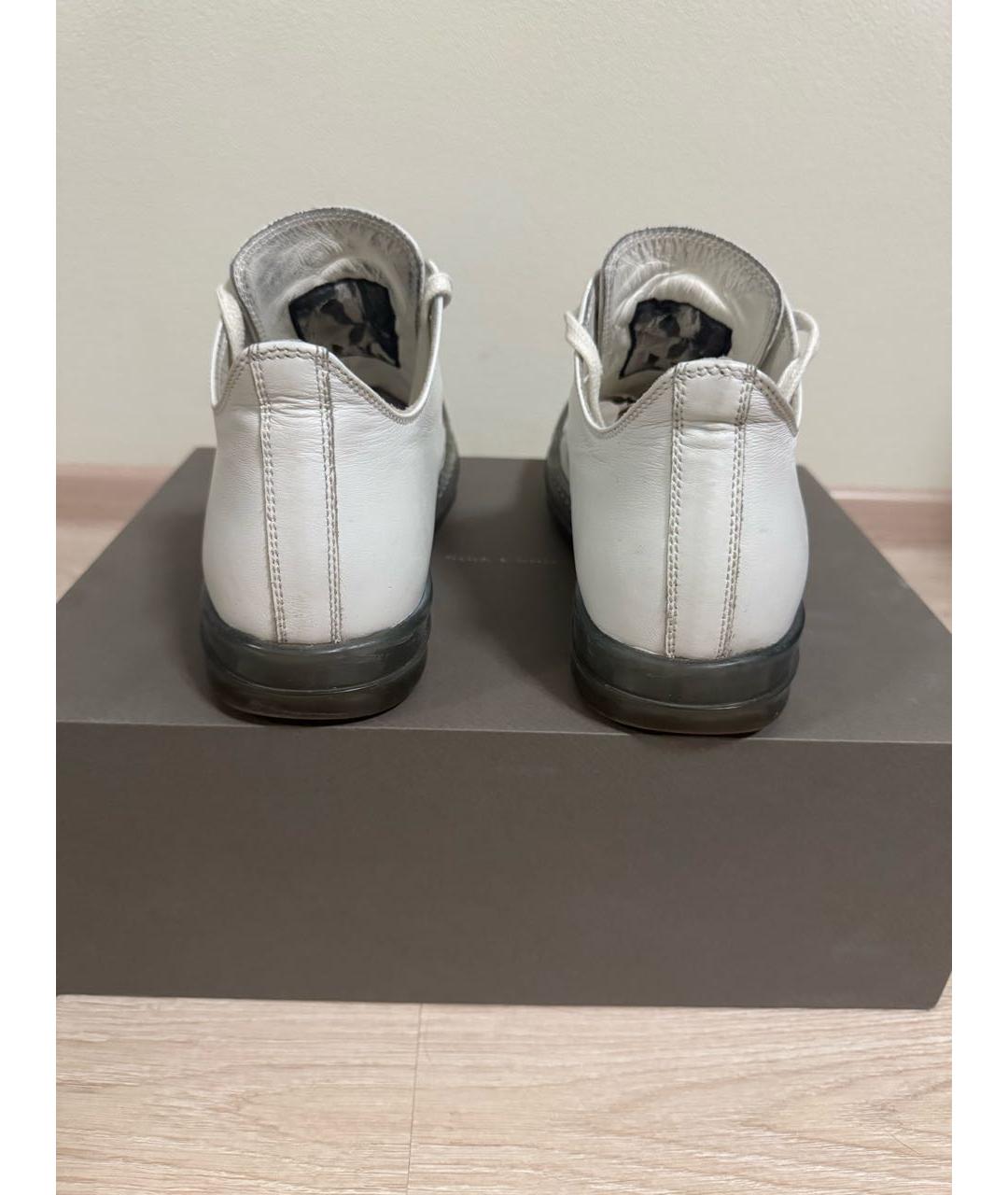 RICK OWENS Белые кожаные кеды, фото 4