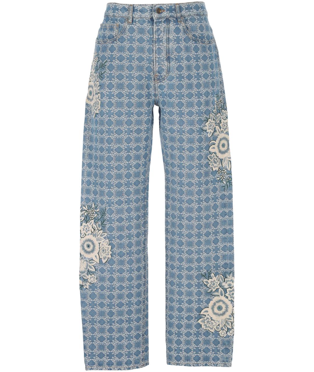 AMIRI Голубые хлопковые прямые джинсы, фото 1