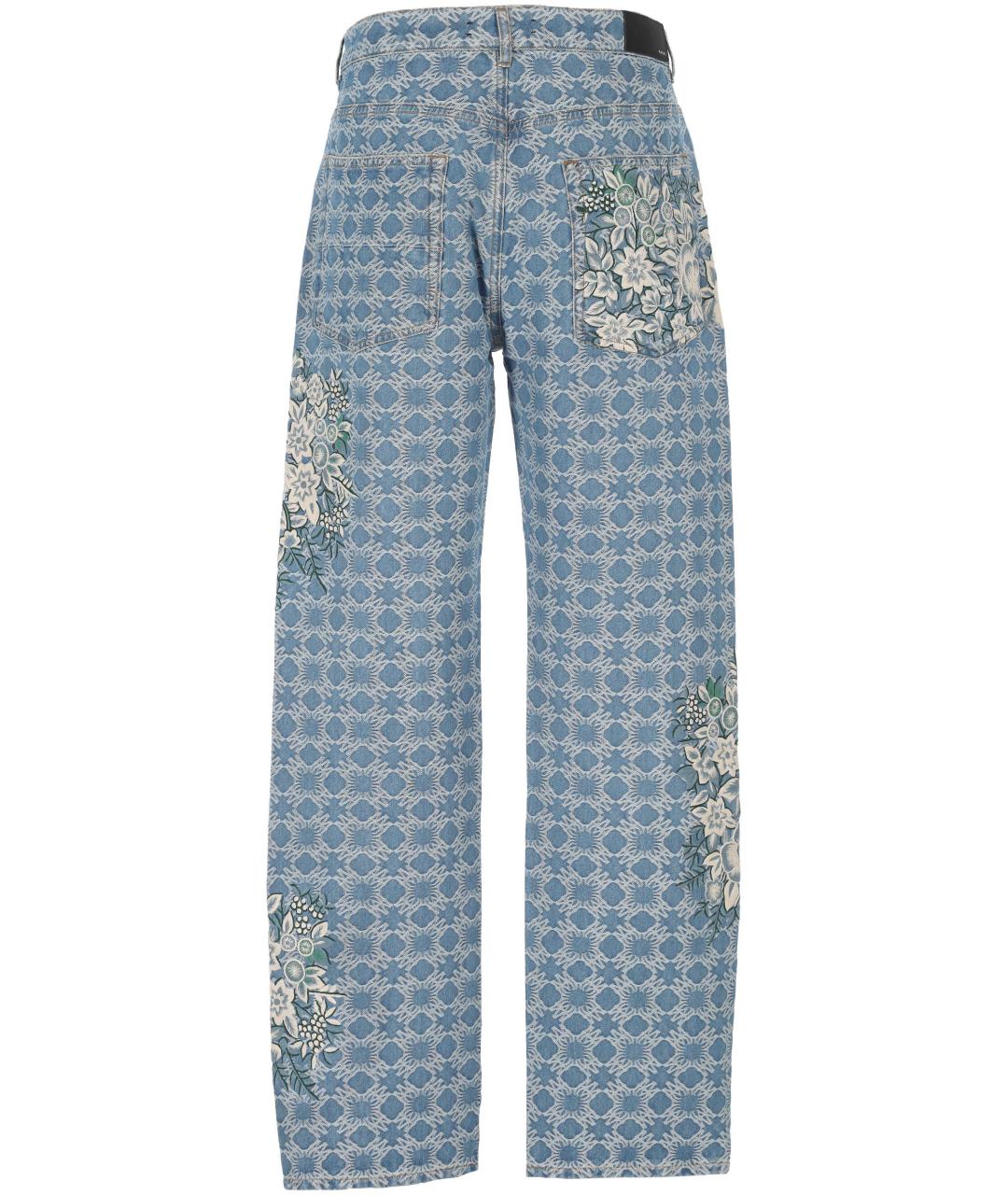 AMIRI Голубые хлопковые прямые джинсы, фото 3