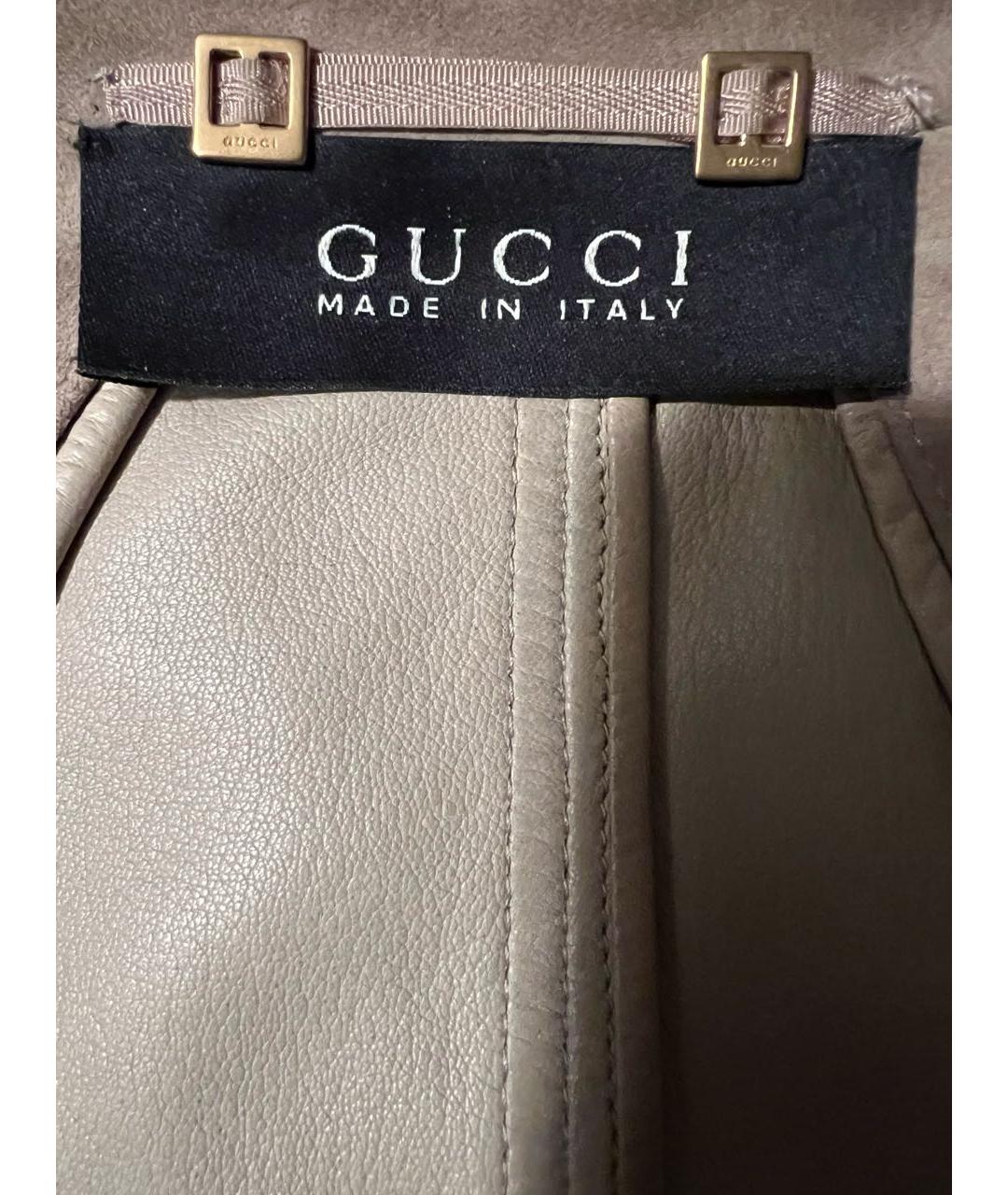 GUCCI Серый кожаный жакет/пиджак, фото 3