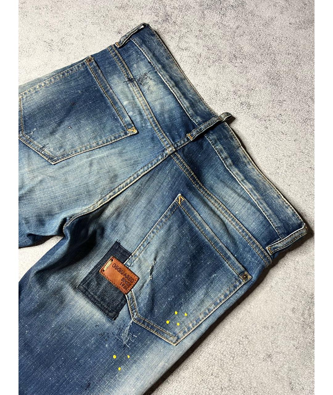 DSQUARED2 Синие хлопко-эластановые джинсы скинни, фото 3