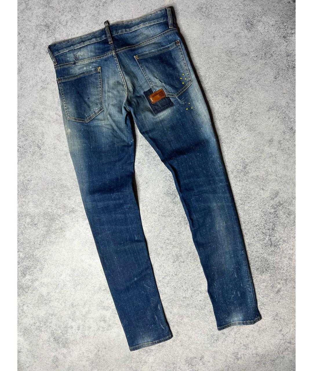DSQUARED2 Синие хлопко-эластановые джинсы скинни, фото 2