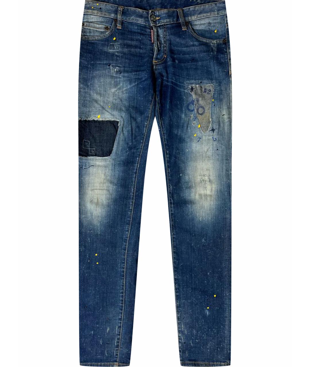 DSQUARED2 Синие хлопко-эластановые джинсы скинни, фото 1