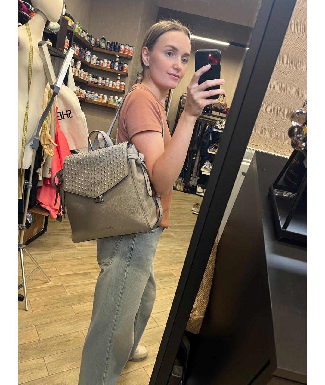 MICHAEL KORS Бежевый кожаный рюкзак, фото 7