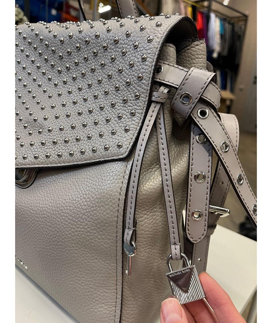 MICHAEL KORS Бежевый кожаный рюкзак, фото 3