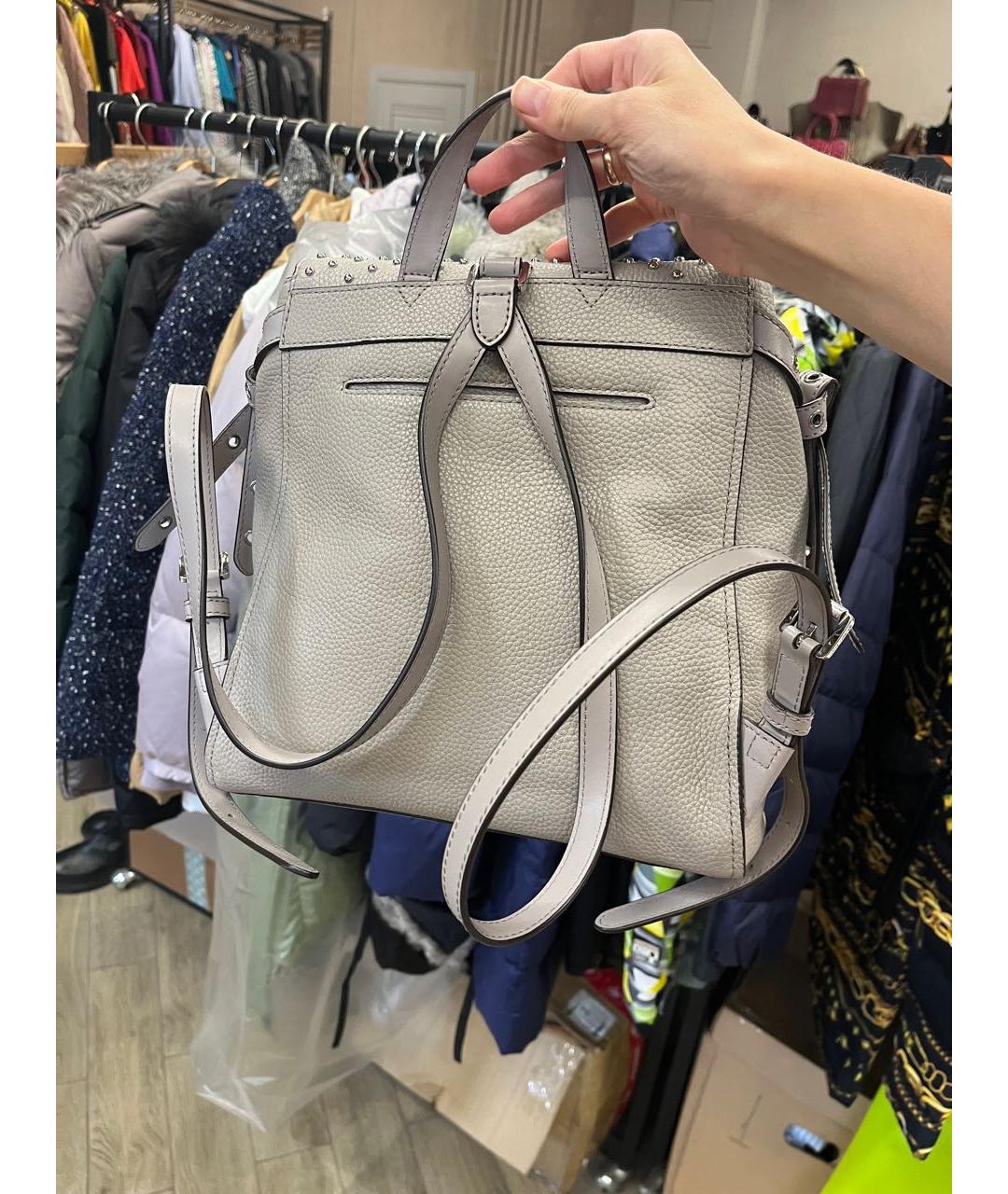 MICHAEL KORS Бежевый кожаный рюкзак, фото 6