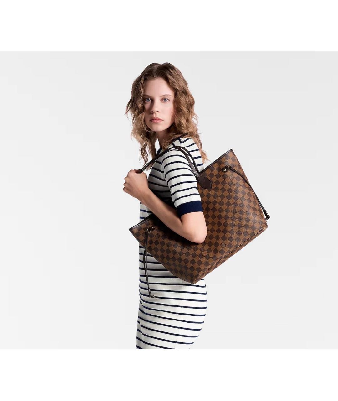 LOUIS VUITTON Коричневая кожаная сумка тоут, фото 3