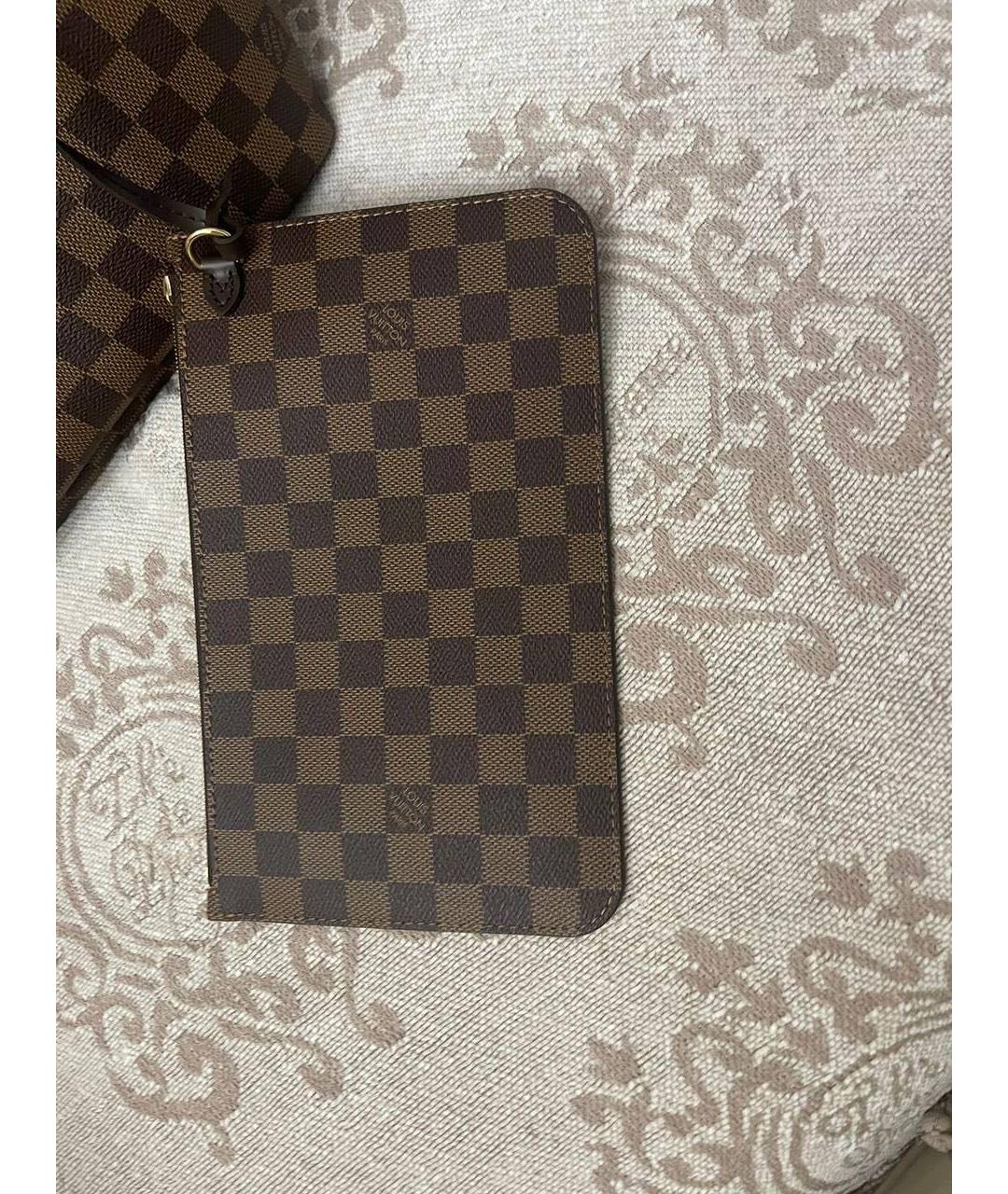LOUIS VUITTON Коричневая кожаная сумка тоут, фото 8