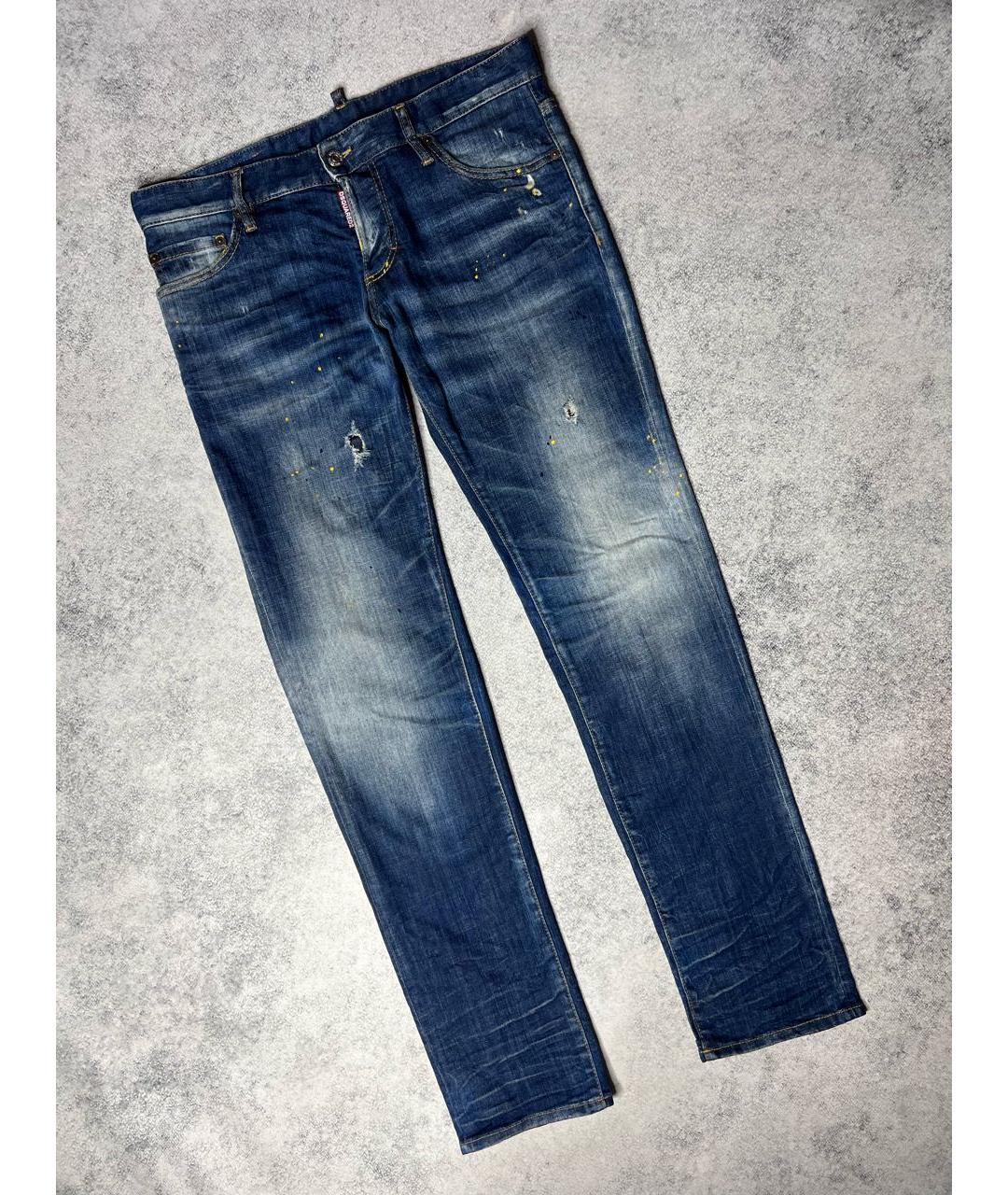 DSQUARED2 Синие хлопко-эластановые джинсы скинни, фото 9