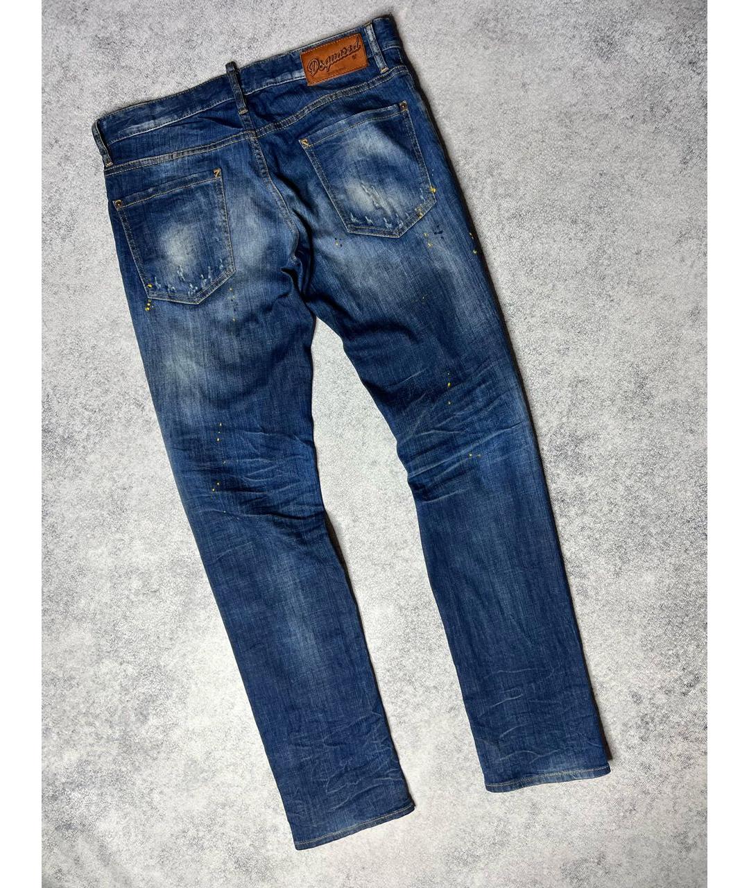 DSQUARED2 Синие хлопко-эластановые джинсы скинни, фото 5