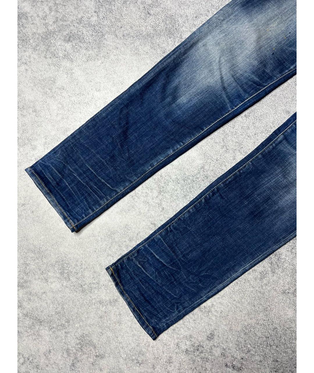 DSQUARED2 Синие хлопко-эластановые джинсы скинни, фото 4