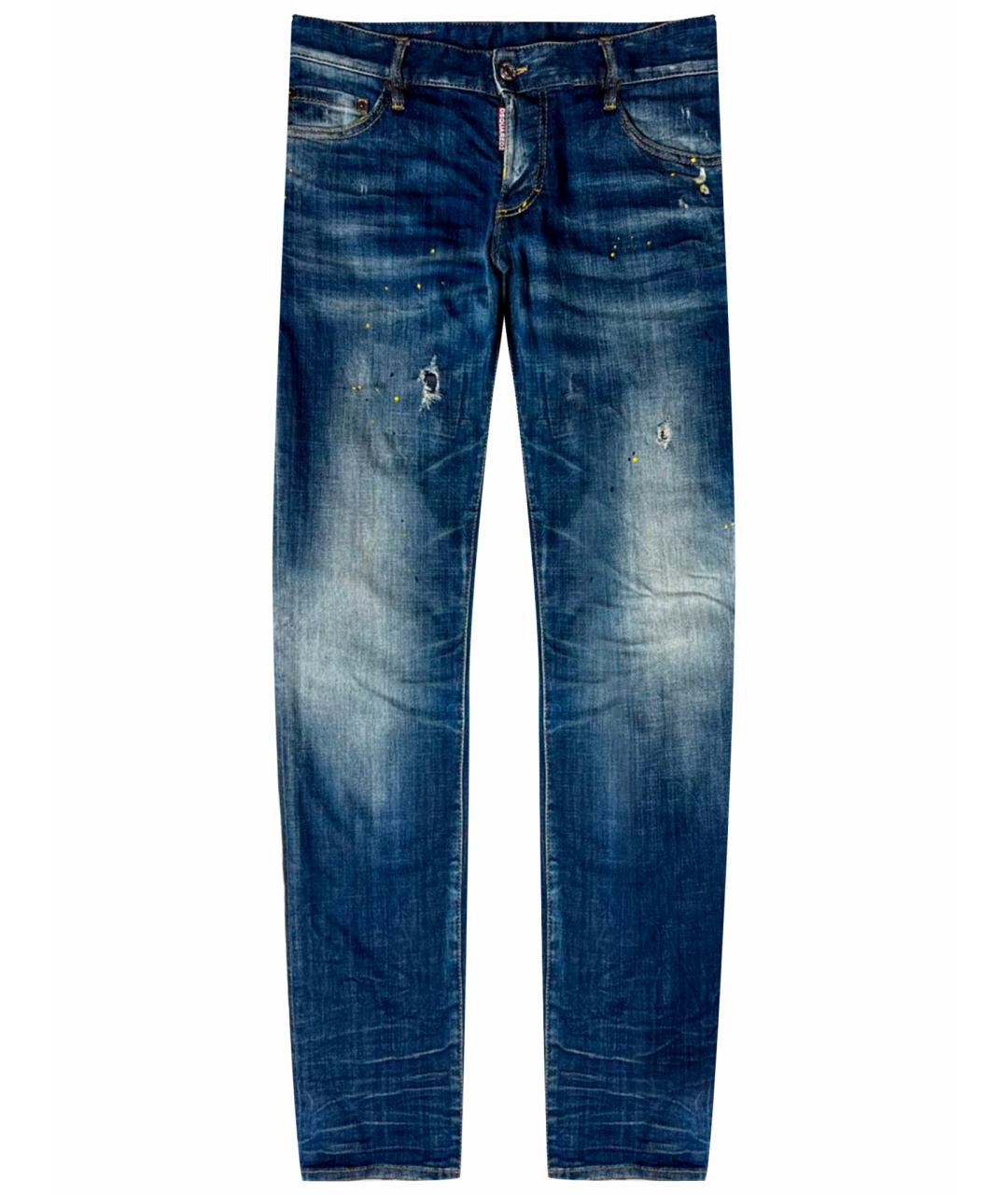 DSQUARED2 Синие хлопко-эластановые джинсы скинни, фото 1