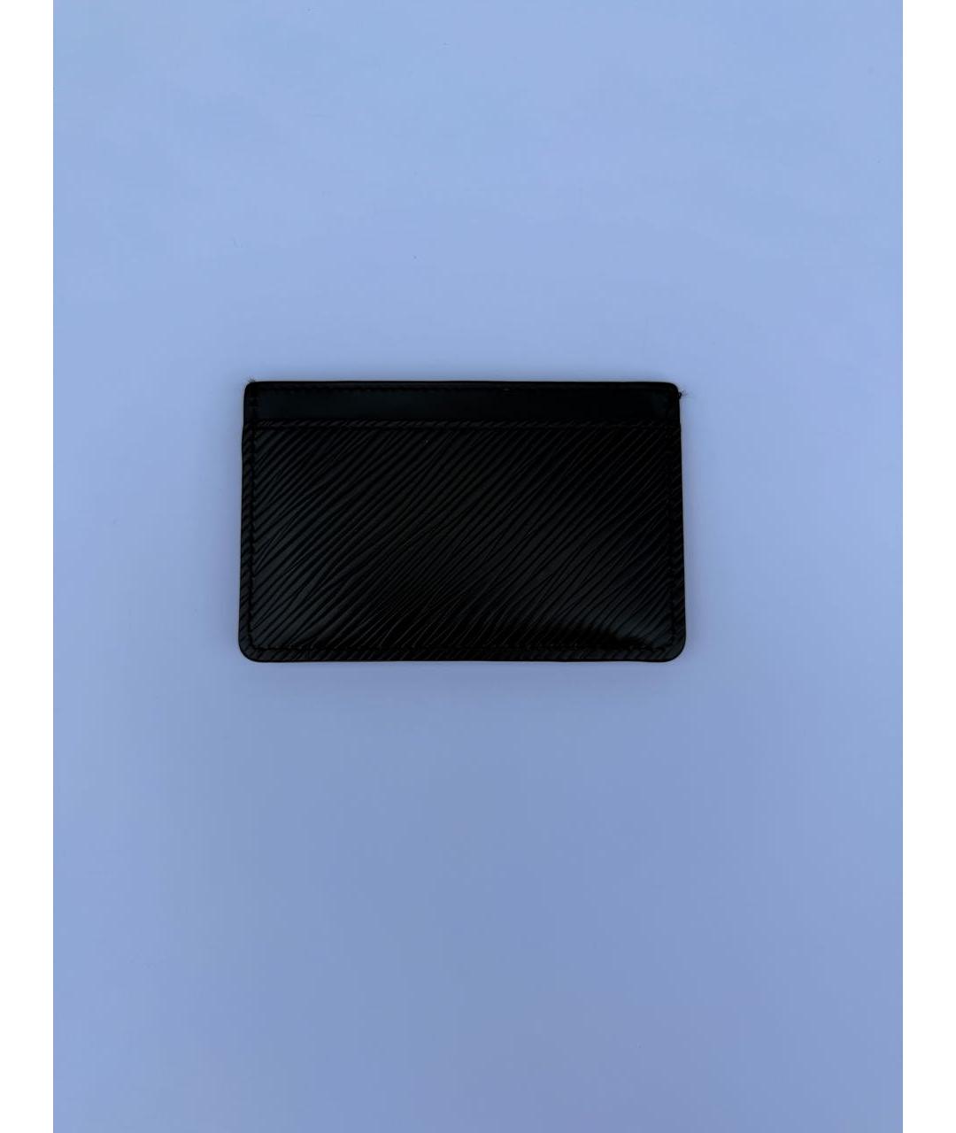 LOUIS VUITTON Черный кожаный кардхолдер, фото 2