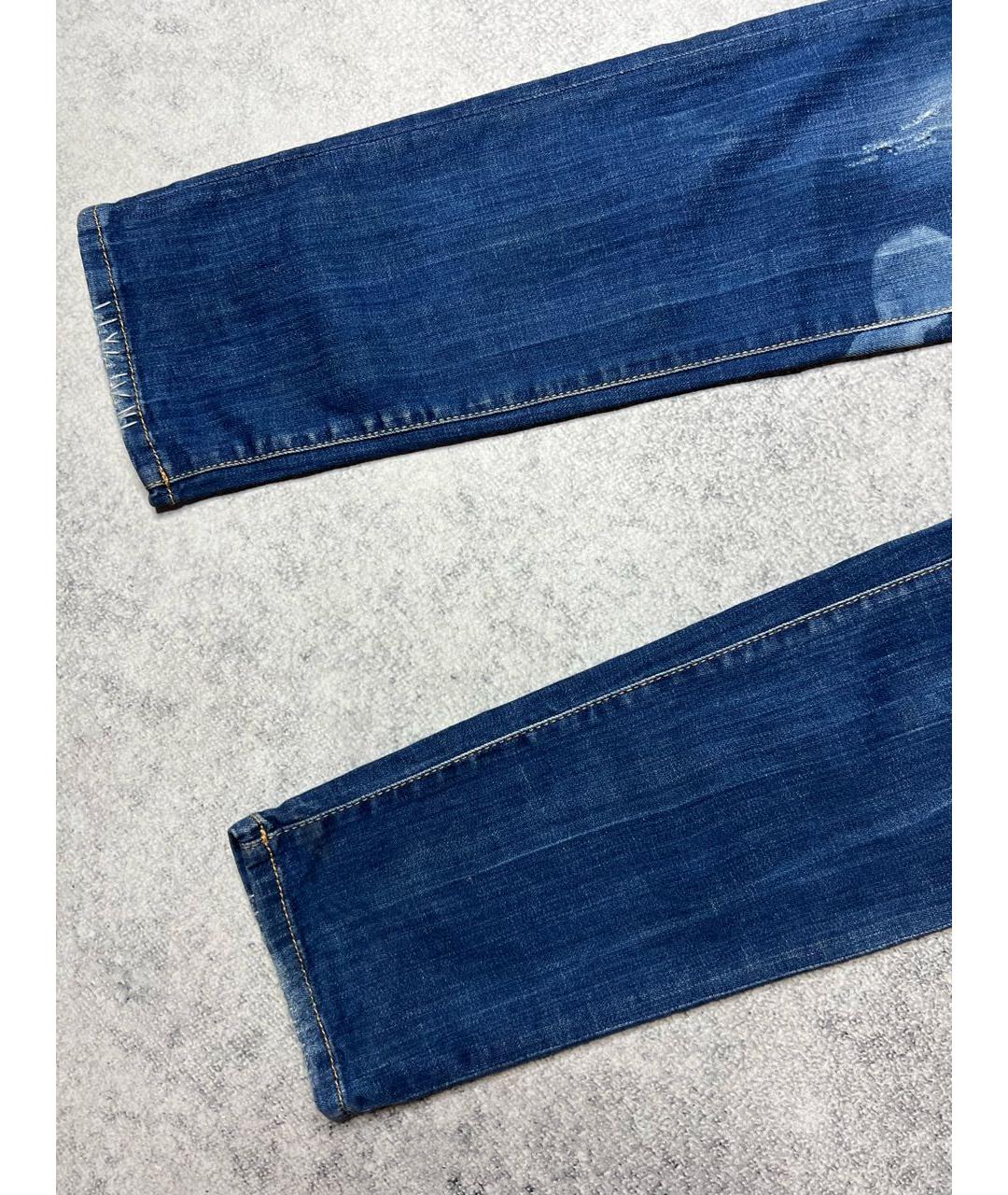 DSQUARED2 Синие хлопко-эластановые джинсы скинни, фото 6