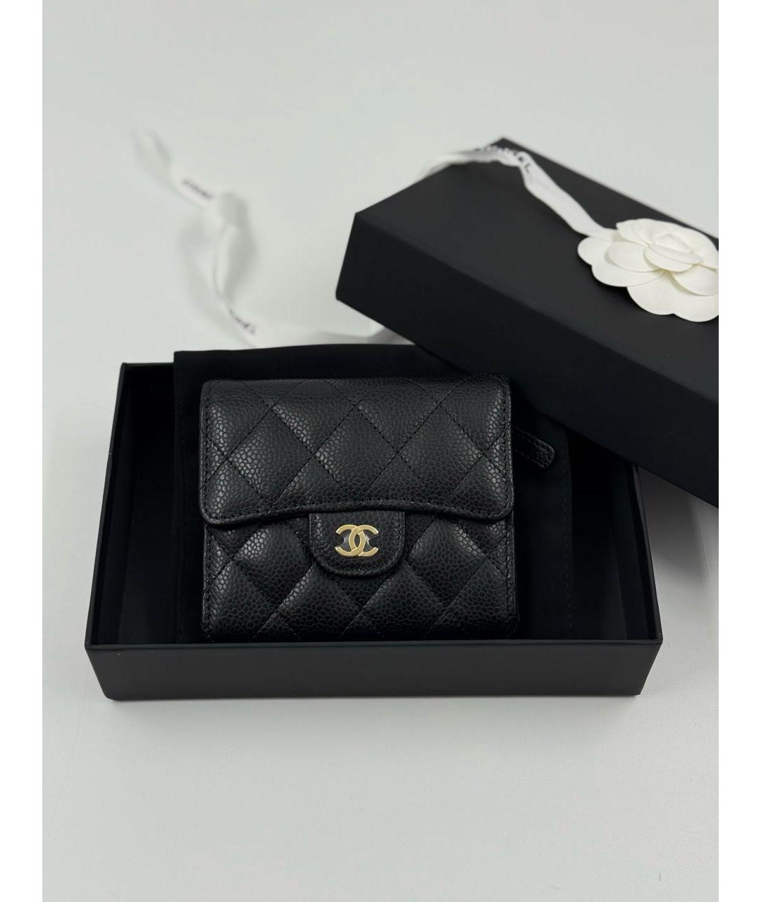 CHANEL Черный кожаный кошелек, фото 5
