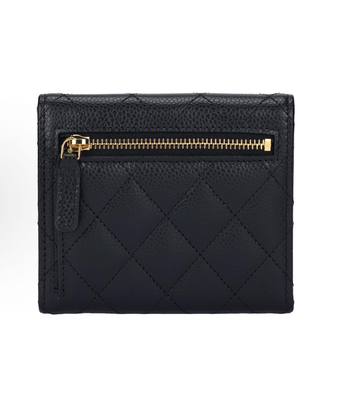 CHANEL Черный кожаный кошелек, фото 4