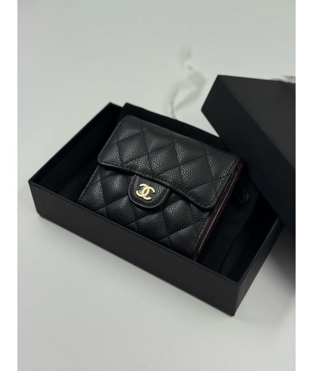 CHANEL Черный кожаный кошелек, фото 6