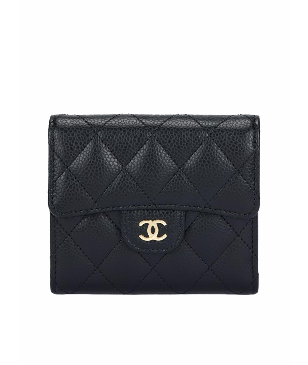 CHANEL Черный кожаный кошелек, фото 1