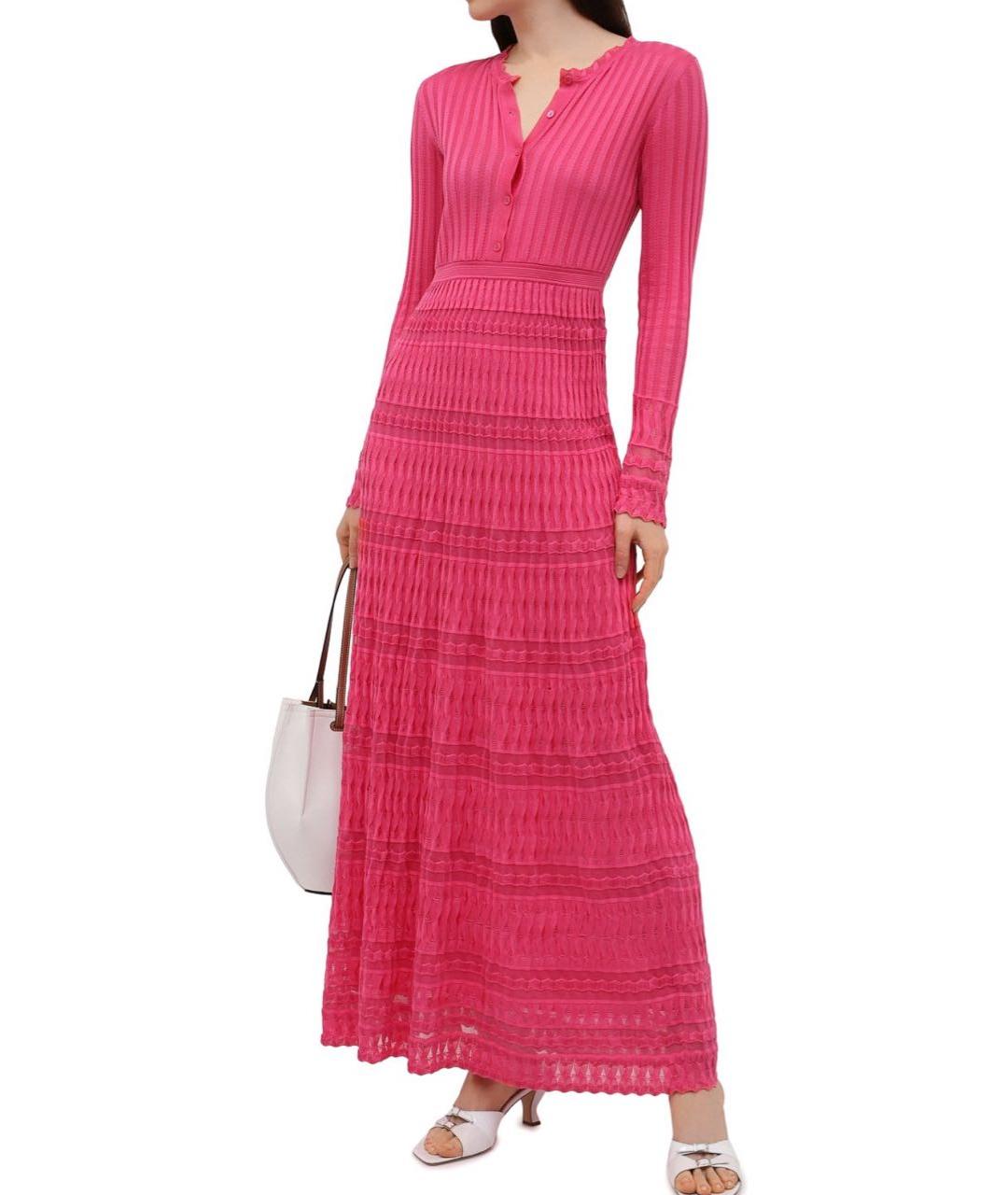 M MISSONI Розовое вискозное повседневное платье, фото 4