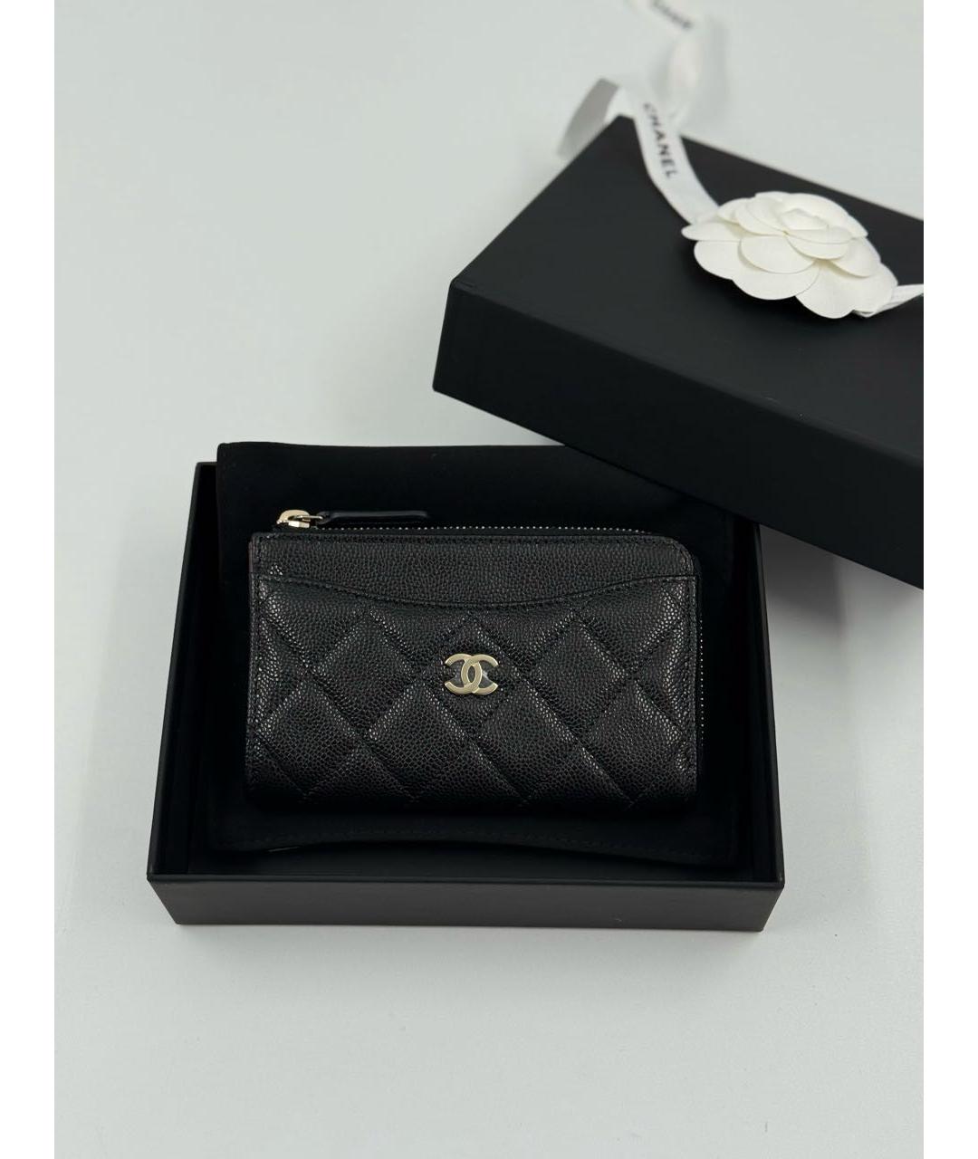 CHANEL Черный кожаный кардхолдер, фото 5
