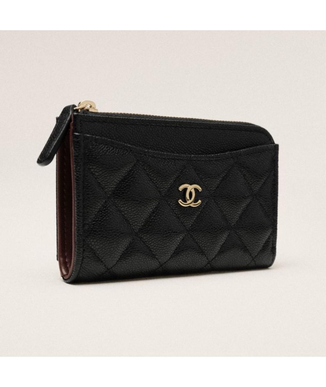 CHANEL Черный кожаный кардхолдер, фото 2
