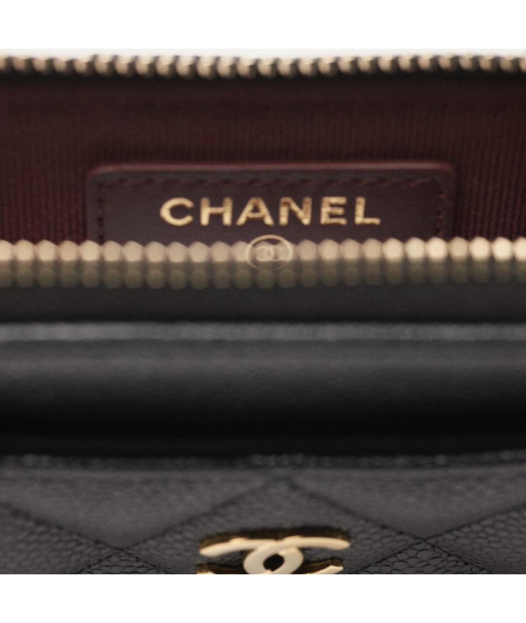 CHANEL Черный кожаный кардхолдер, фото 3