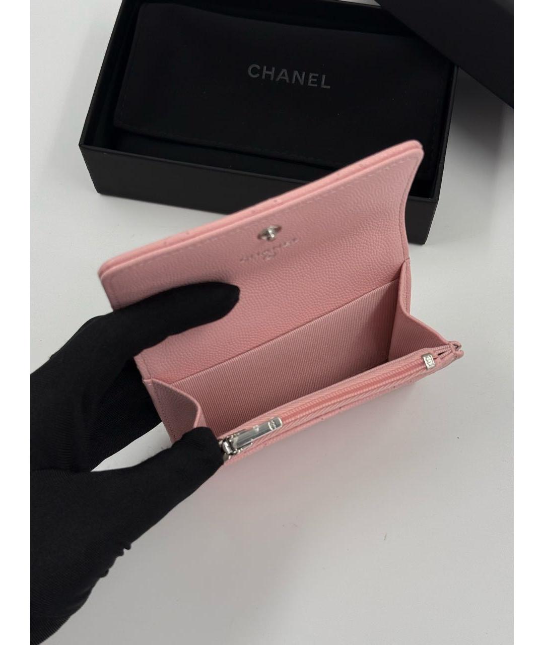 CHANEL Розовый кожаный кардхолдер, фото 8