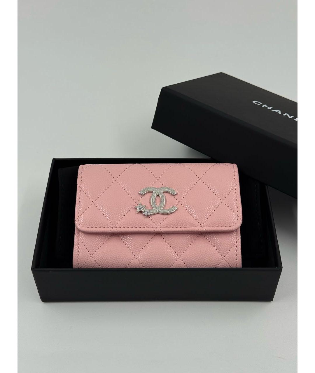 CHANEL Розовый кожаный кардхолдер, фото 5