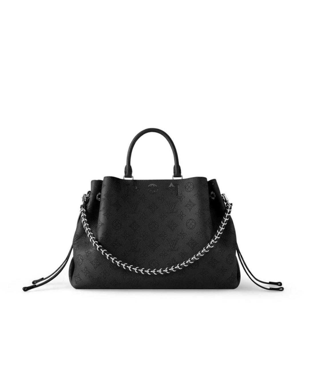 LOUIS VUITTON Черная кожаная сумка тоут, фото 8