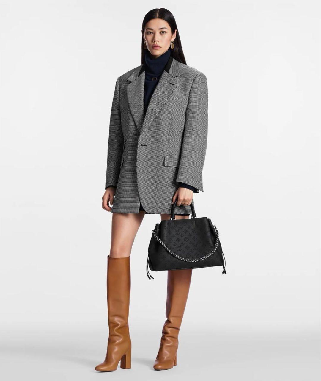 LOUIS VUITTON Черная кожаная сумка тоут, фото 2