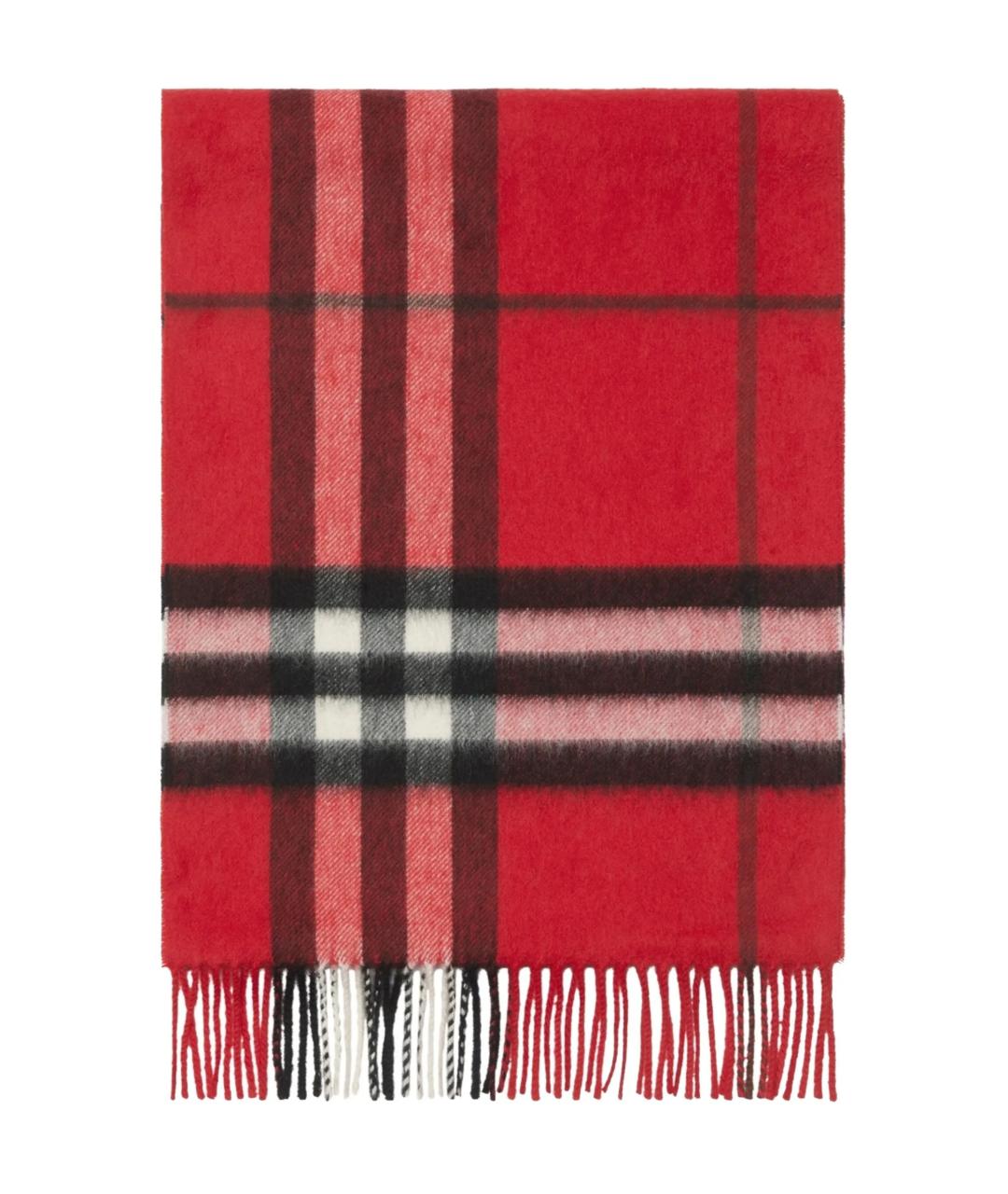 BURBERRY Красный кашемировый шарф, фото 2