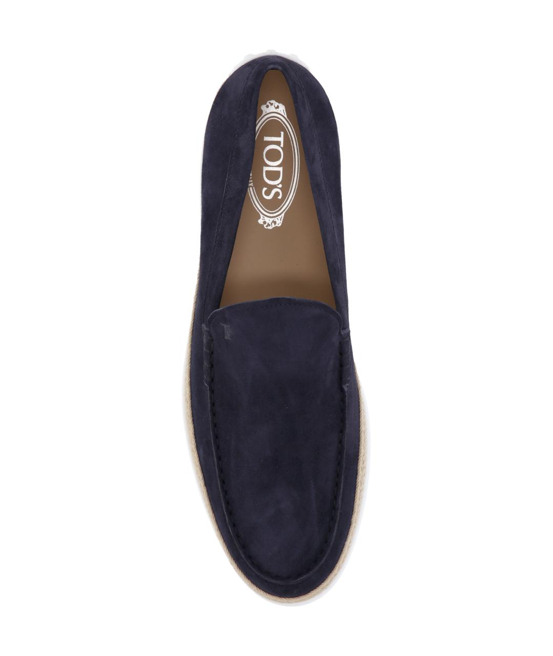TOD'S Темно-синие замшевые лоферы, фото 4