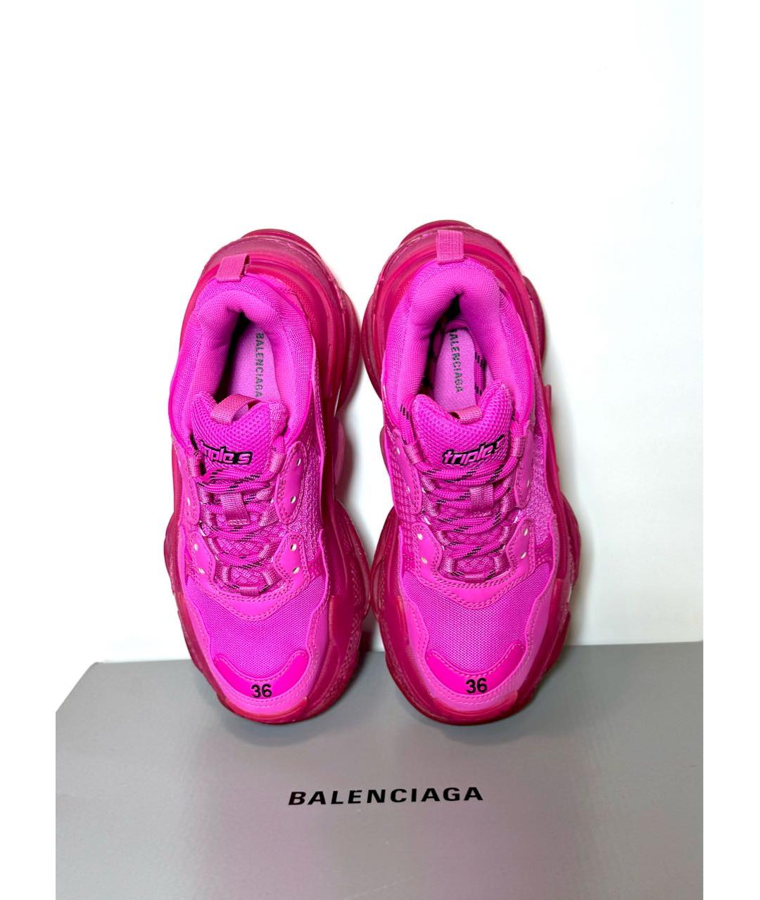 BALENCIAGA Фуксия кроссовки, фото 3
