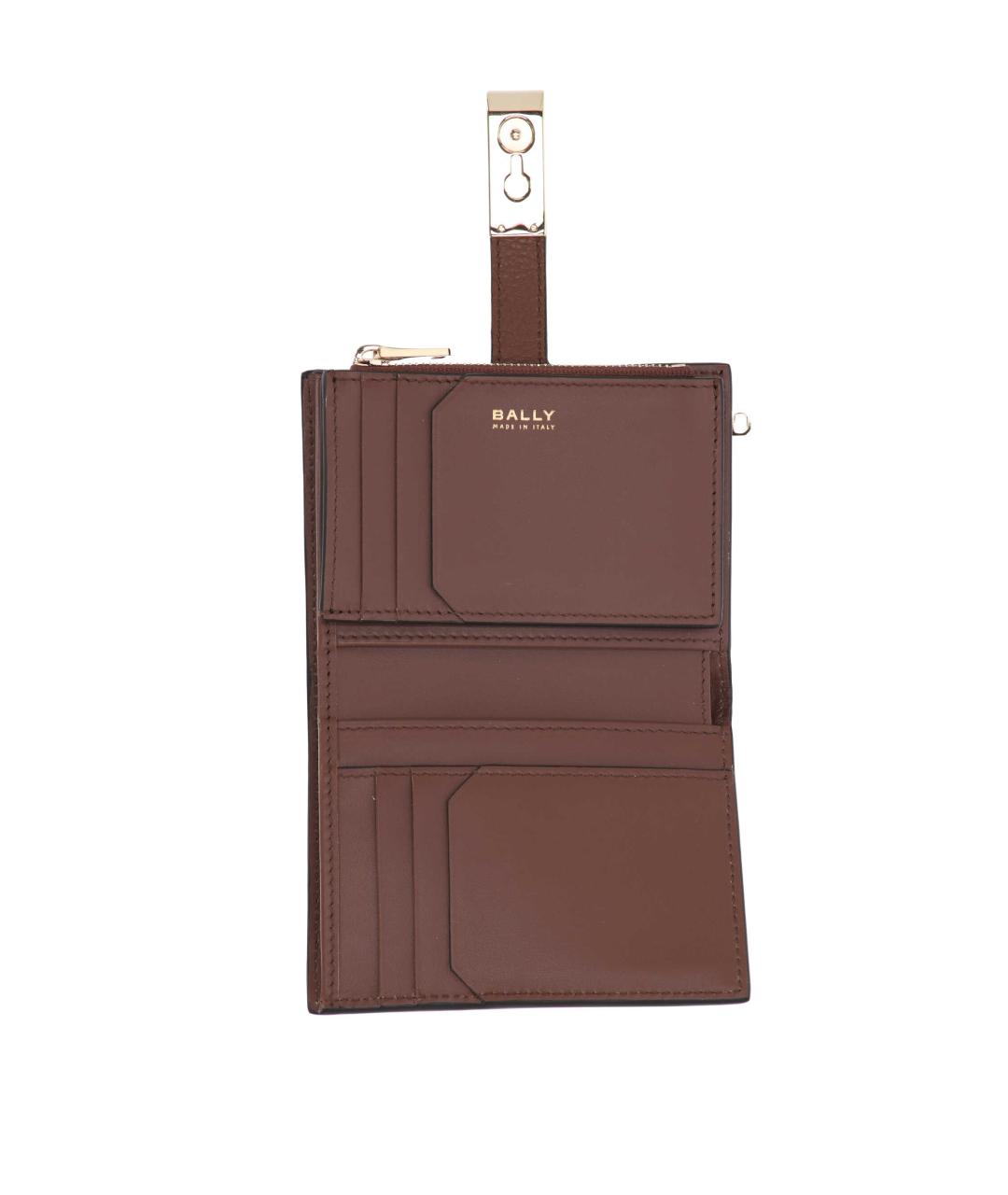 BALLY Коричневый кожаный кошелек, фото 4