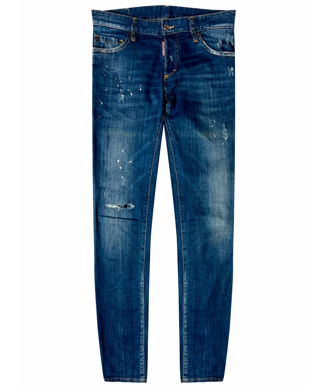 DSQUARED2 Синие хлопко-эластановые джинсы скинни, фото 1