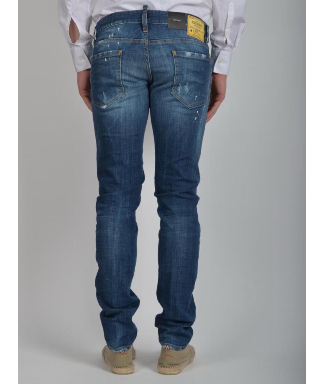 DSQUARED2 Синие хлопко-эластановые джинсы скинни, фото 3